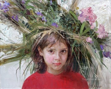 Pretty Little Girl NM Tajikistan 25 Impressionist Oil Paintings